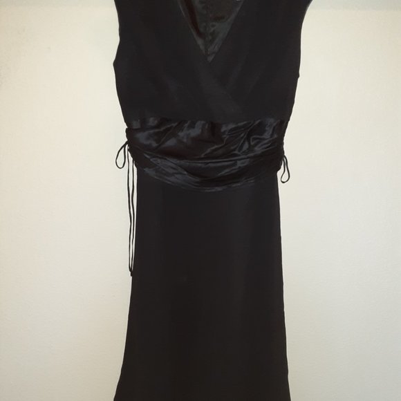 Spiegel Black Silk Midi-Dress * Semi-Formal, Cocktail * Sz 8 * Vintage Y2K 90's - Picture 8 of 10
